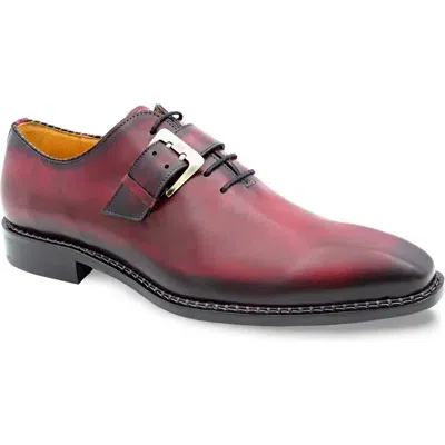 Mezlan Machado Buckle Strap Wholecut Shoe In Burgundy Leather