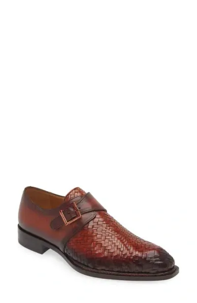 Mezlan Temi Single Monk Strap Shoe In Cognac