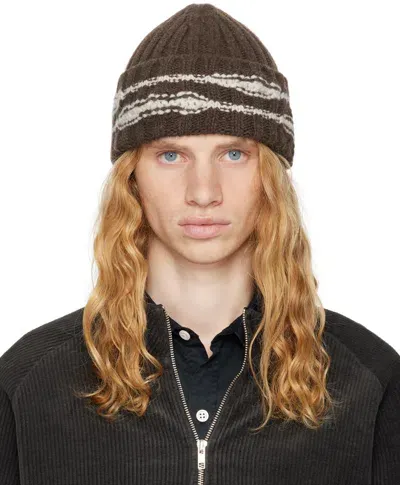 Mfpen Brown Court Beanie In Dark Brown