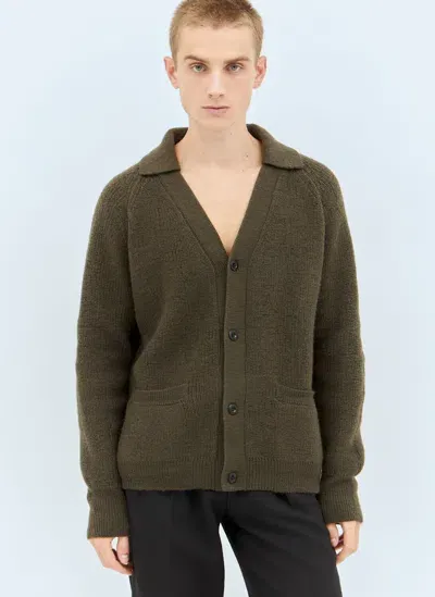 Mhl By Margaret Howell Collared Cardigan In Khaki