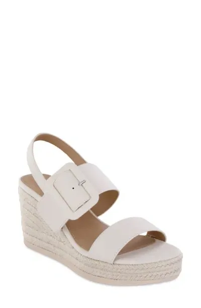 Mia Brooke Slingback Espadrille Platform Wedge Sandal In Bone