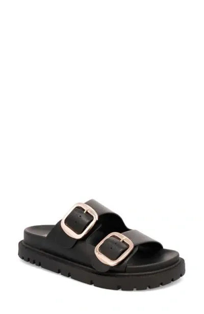 Mia Gen Slide Sandal In Black,gold