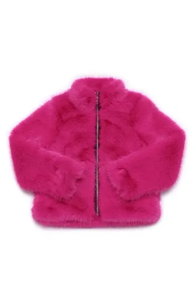 Mia New York Kids' Faux Fur Jacket In Lipstick Pink