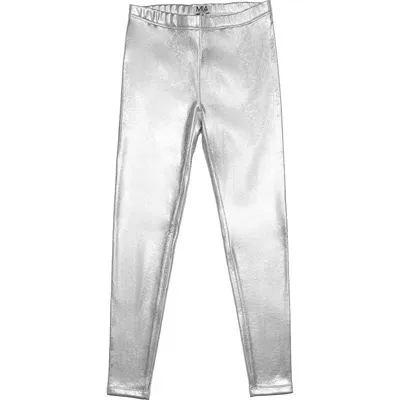 Mia New York Kids' Glitter Leggings In Silver