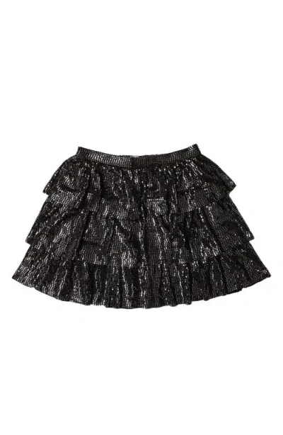 Mia New York Kids' Metallic Tiered Skirt In Black