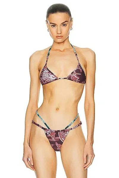 Miaou Amada Swimsuit Top In Medan Paisley Burgundy