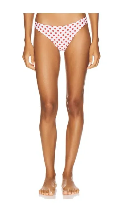 Miaou Luz Bikini Bottom In White Polka Dot