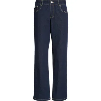 Miaou Paris Straight Leg Jeans In Blue Denim