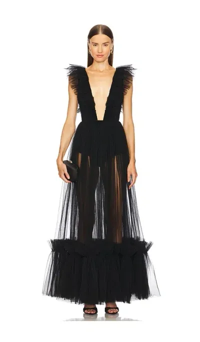 Michael Costello X Revolve Annistyn Gown In Black