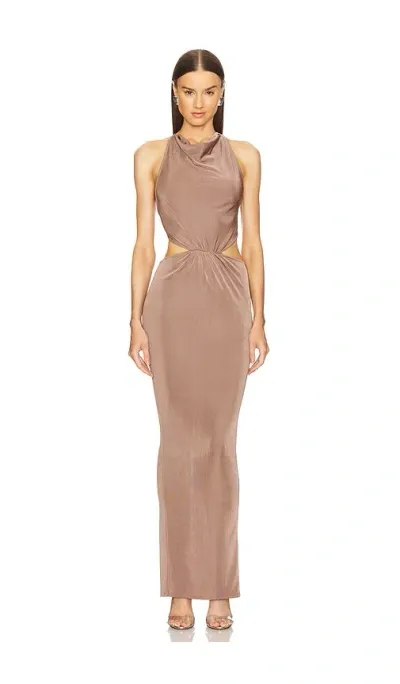 Michael Costello X Revolve Avery Gown In Taupe