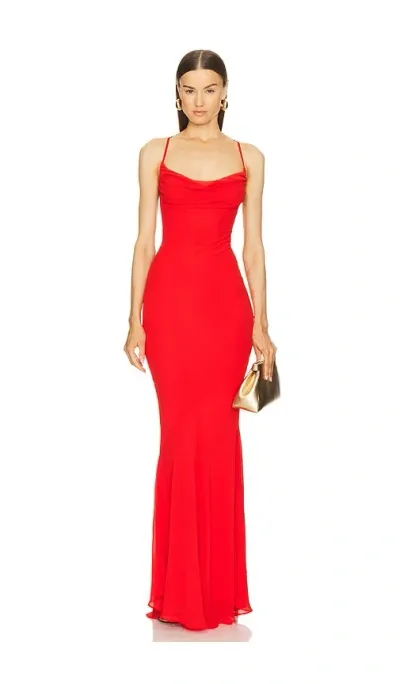 Michael Costello X Revolve Chloe Gown In 热烈红