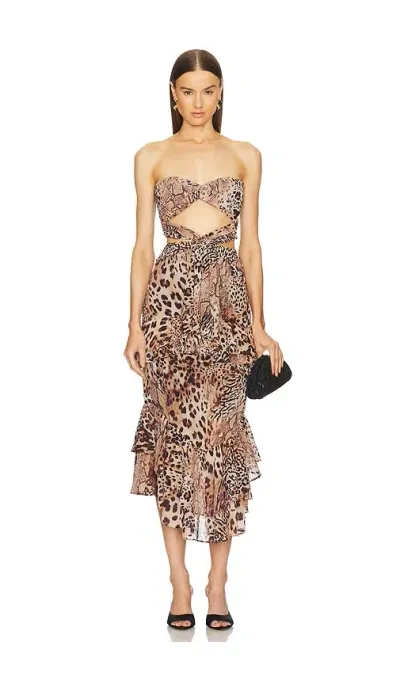 Michael Costello X Revolve Natalia Midi Dress In Brown