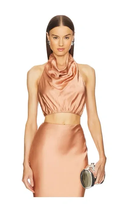 Michael Costello X Revolve Perla Top In Metallic Copper