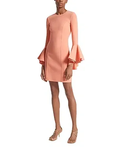 Michael Kors Women's Bell-sleeve Wool-blend Minidress In Melon