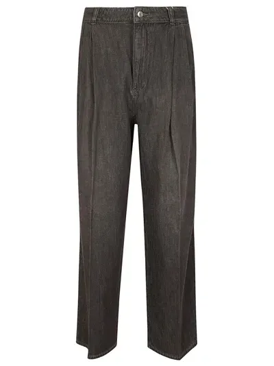 Michael Kors Button Detailed Straight Leg Jeans In Grey