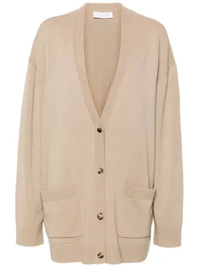 Michael Kors Cashmere Cardigan In Brown