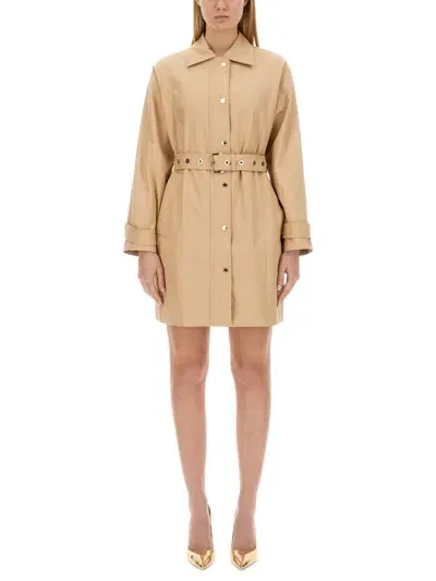 Michael Kors Cotton Trench Coat In Beige