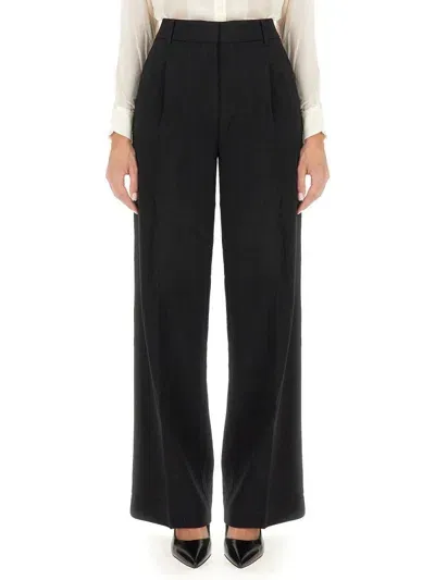 Michael Kors Crepe Wide-leg Trousers In Nero