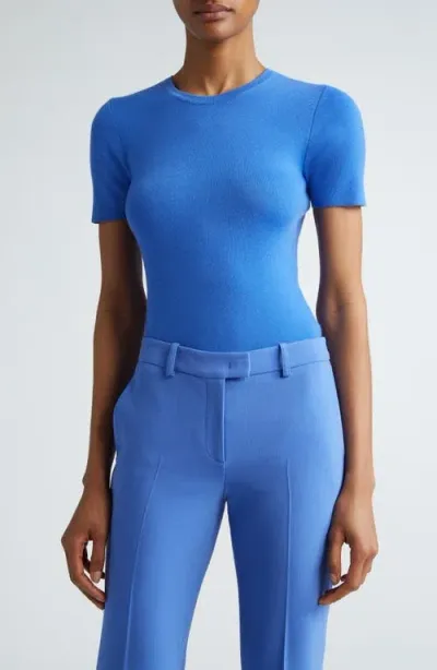 Michael Kors Crewneck Cashmere T-shirt Sweater In Azure