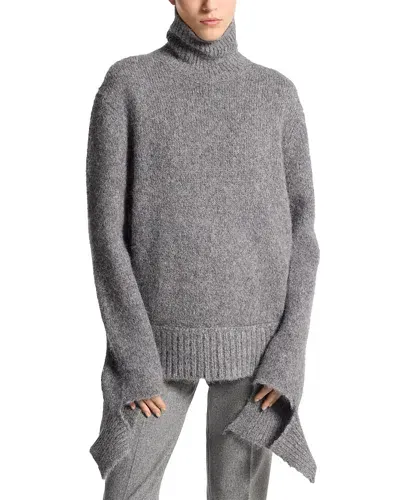 Michael Kors Deconstructed Cuff Sweater In Banker Melange