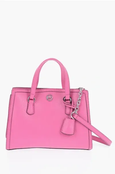 Michael Kors Hammered Leather Chantal Hand Bag In Pink