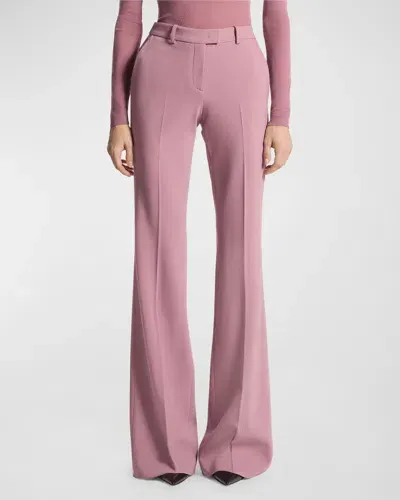 Michael Kors Haylee Flare Crepe Trousers In Mauve