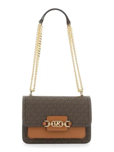 Michael Kors Heather Large Shoulder Bag In Brown