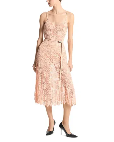 Michael Kors Lace Midi Dress In Shell