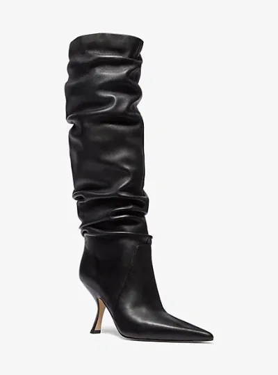 Michael Kors Luna Leather Boot In Black