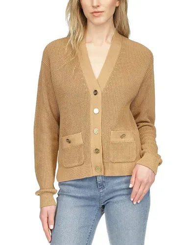 Michael Kors Michael  Patch Pocket Cardigan In Dark Camel