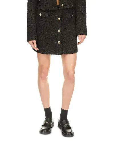 Michael Kors Michael  Tweed Mini Skirt In Black