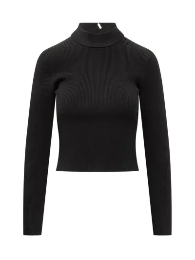 Michael Kors Mock Nk Rib Sweater In Black