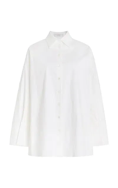 Michael Kors Oversized Organic Stretch-cotton Shirt In White