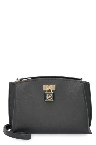 Michael Kors Ruby Leather Messenger Bag In Black