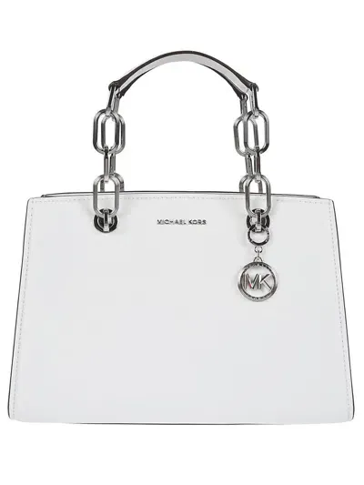 Michael Kors Small Cynthia Satchel Bag In White