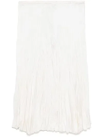 Michael Kors Satin Charmeuse Midi Skirt In Neutrals