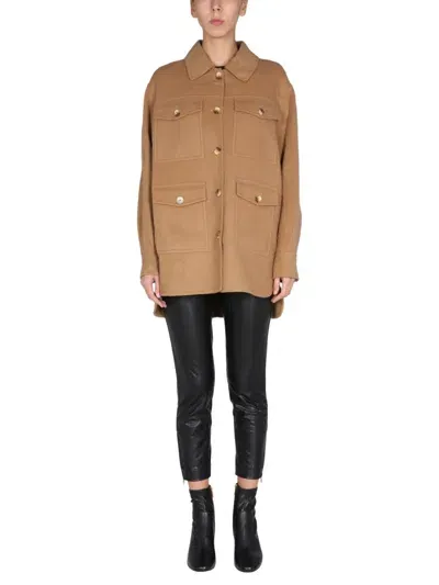 Michael Kors Shirt Jacket In Beige