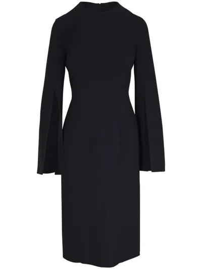 Michael Kors Slit-sleeved Wool Dress In Black