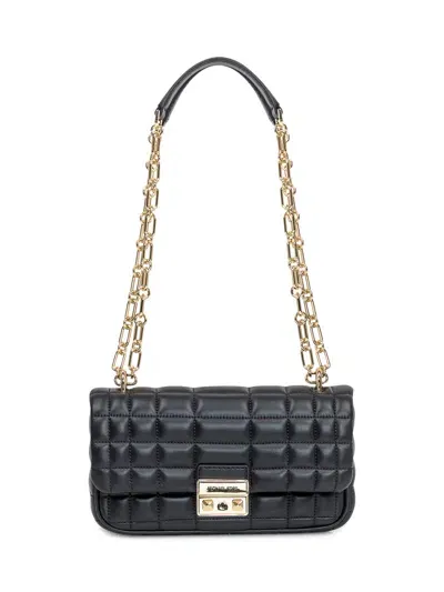 Michael Kors Small Tribeca Quilted Shoulder Bag In Schwarz