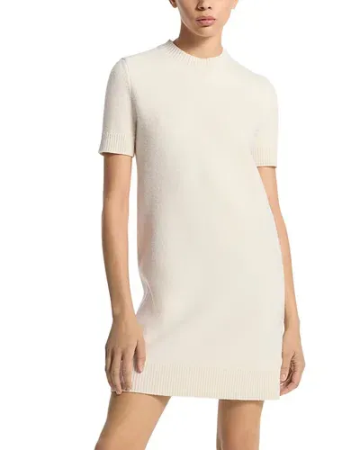 Michael Kors Wool Mini Dress In Ivory