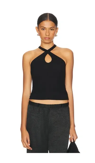 Michael Lauren Kian Cross Front Tank In É»‘è‰²