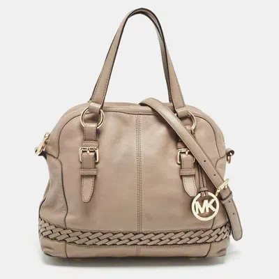 Pre-owned Michael Michael Kors Beige Leather Gladstone Satchel