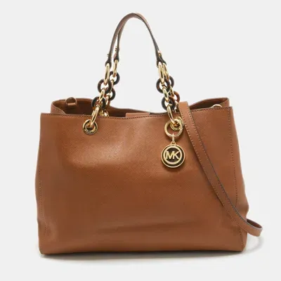 Pre-owned Michael Michael Kors Brown Leather Cynthia Tote