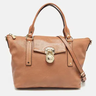 Pre-owned Michael Michael Kors Brown Leather Hamilton Satchel