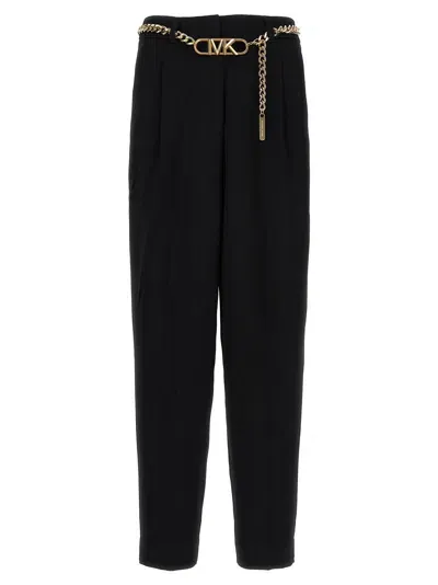 Michael Michael Kors Chain Belt Pants In Black