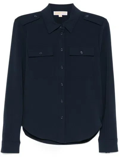 Michael Michael Kors Crepe Shirt In Blue