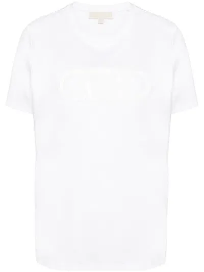 Michael Michael Kors Empire-logo Cotton T-shirt In White