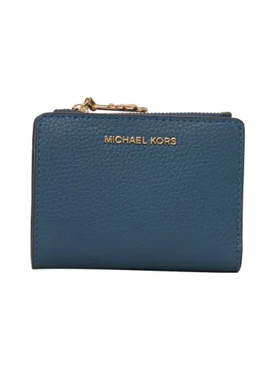 Michael Michael Kors Empire Small Zipped Wallet In Blue