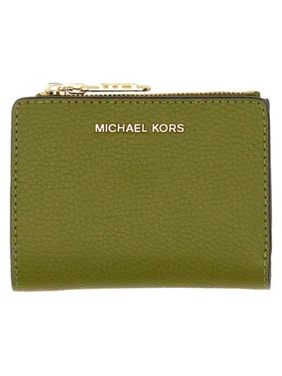 Michael Michael Kors Empire Small Zipped Wallet In Green