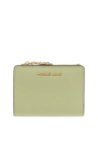 Michael Michael Kors Empire Small Zipped Wallet In Green